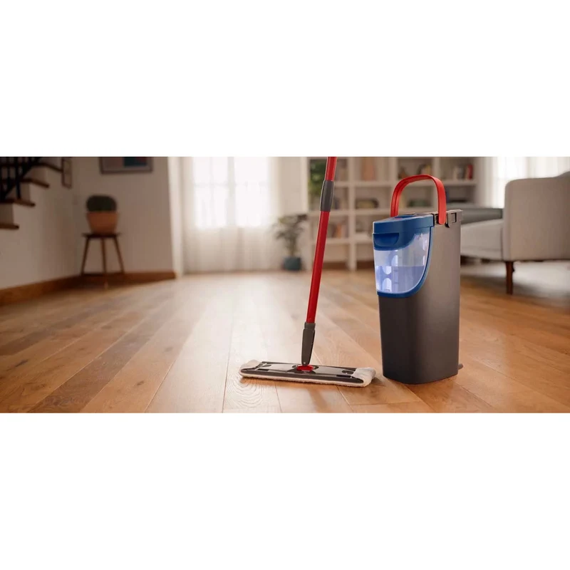 Vileda H2prO flatmopp, 100% separering av rent och smutsigt vatten, två behållare, mikrofiberrondell, 360° spets, 175774