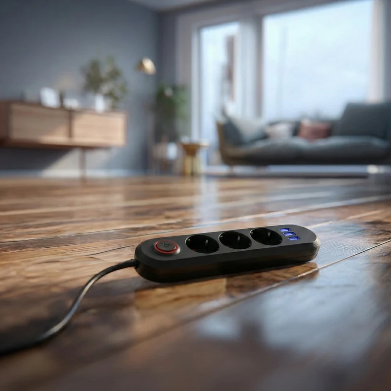 Maclean grenuttag, förlängningskabel 3 uttag + 3xUSB, 110-240V AC 50/60Hz, 2.1A max 2500W, 1.5m, svart, MCE394 B