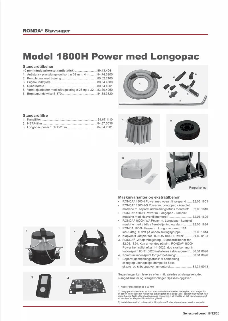 Ronda 1800-H-C Power med stålbeholder eller LongoPack