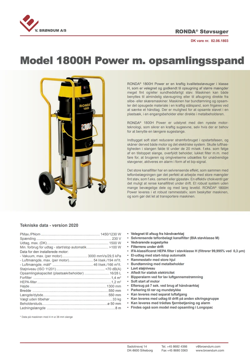 Ronda 1800-H-C Power med stålbeholder eller LongoPack