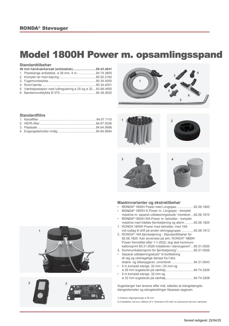 Ronda 1800-H-C Power med stålbeholder eller LongoPack