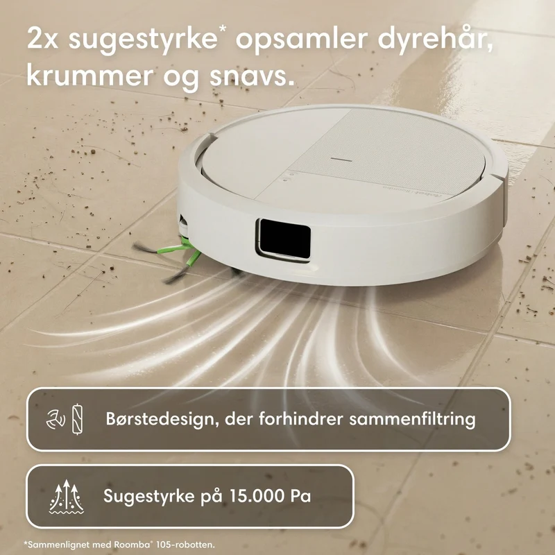iRobot Roomba Combo+ 115 robotstøvsuger med vask og tømmestation – sort eller hvid