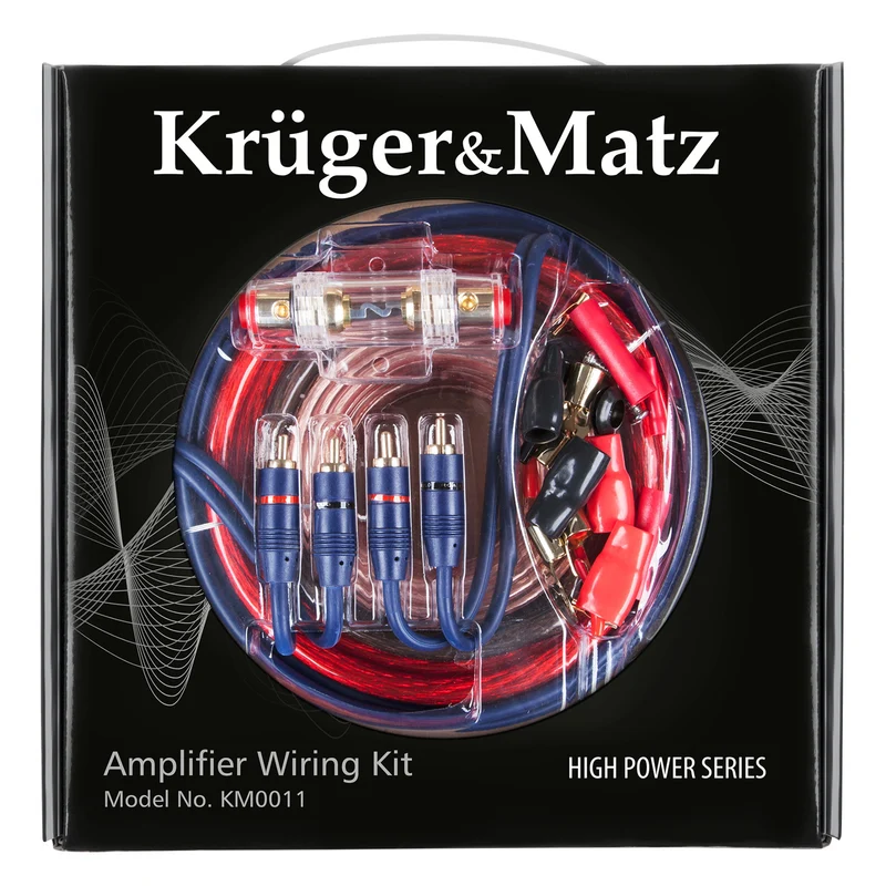 Kabelsats för förstärkare + monteringstillbehör Kruger&Matz KM0011