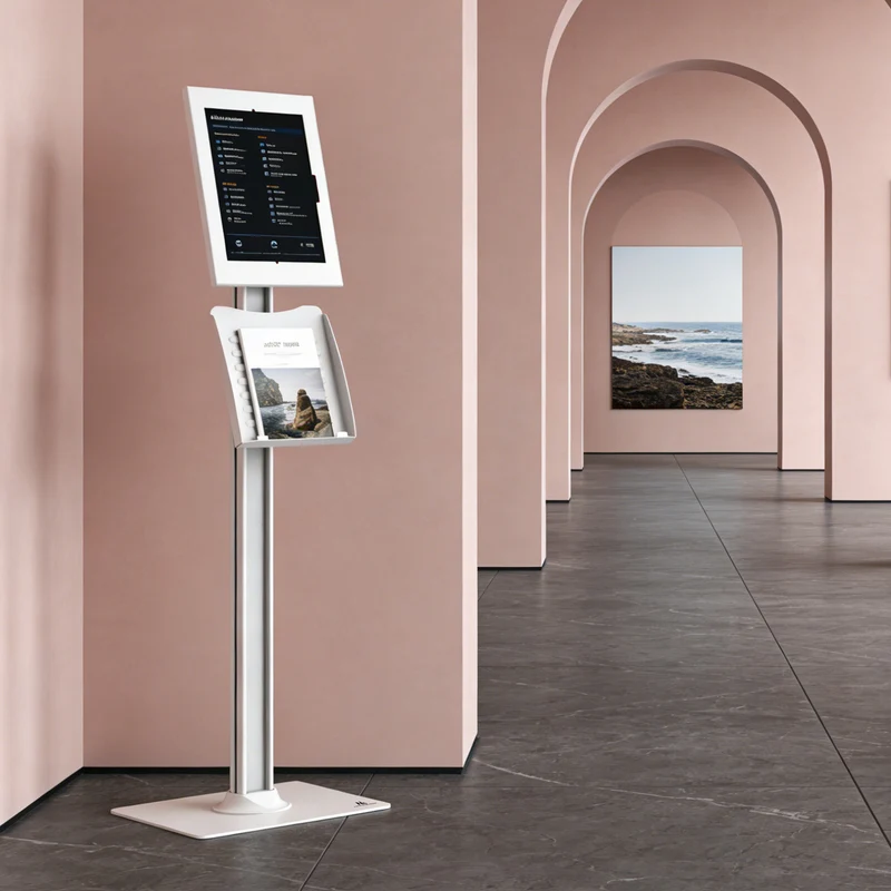 Maclean-hållare för surfplatta, med lås, 12,4–13 tum, iPad Air/Pro, Samsung Tab S10+/S9+/S8+/S7+, 257 × 350 × 22 mm, MC-924 W