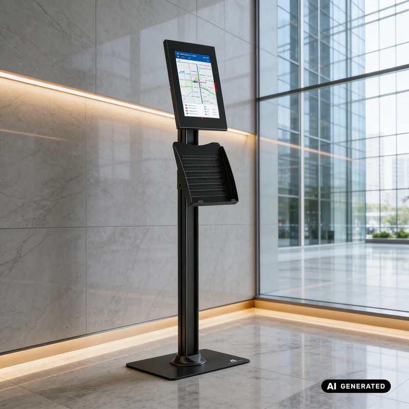 Maclean-reklamhållare för surfplatta, med lås, 10,9–11 tum, iPad Air/Pro, Samsung Tab A- och S-serien, 220 × 323 × 22 mm, MC-960 B