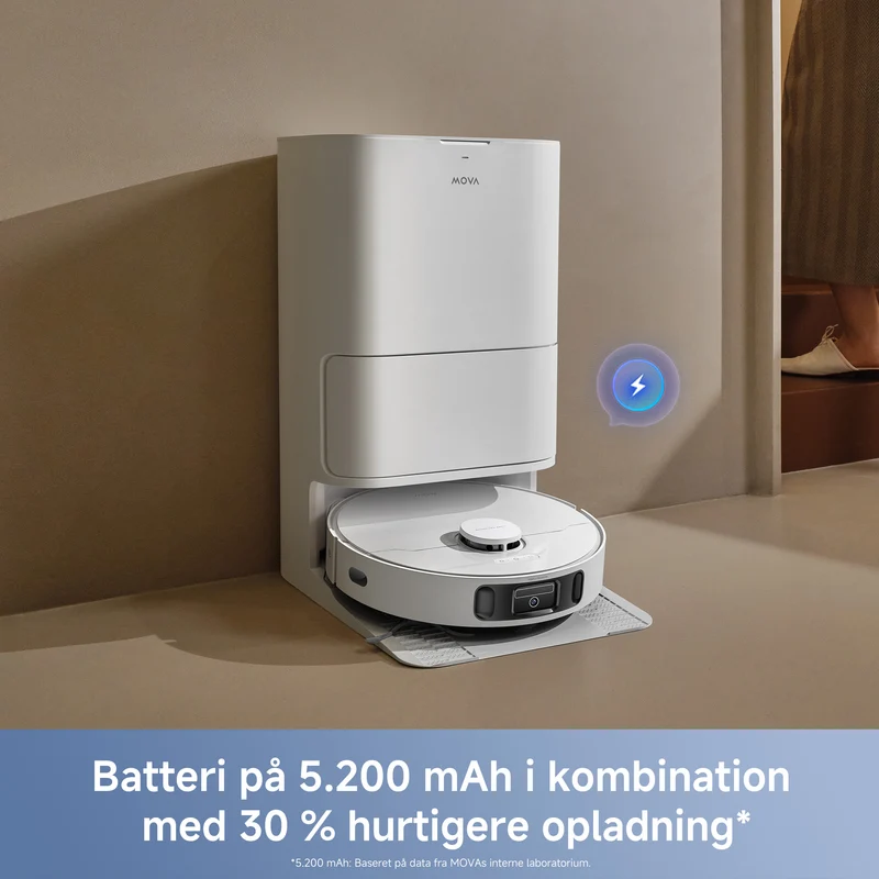 Mova E40 Ultra – Robotstøvsuger med tømmestation og FlexMop™