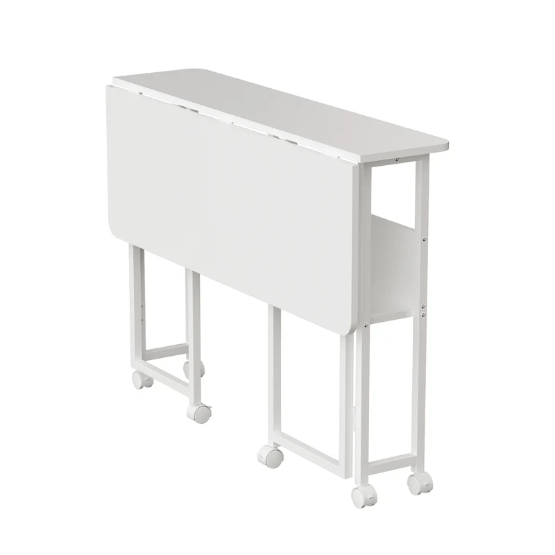 Maclean fällbart bord skrivbord, vit, mobil, skiva 100x58cm, max. 50kg, MC-126 W