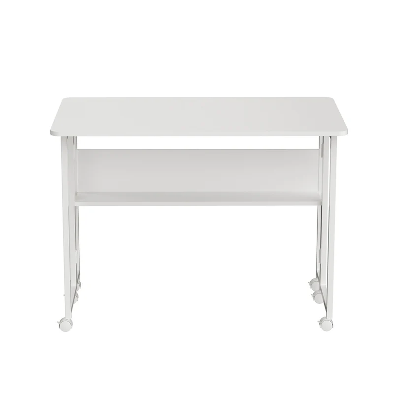 Maclean fällbart bord skrivbord, vit, mobil, skiva 100x58cm, max. 50kg, MC-126 W