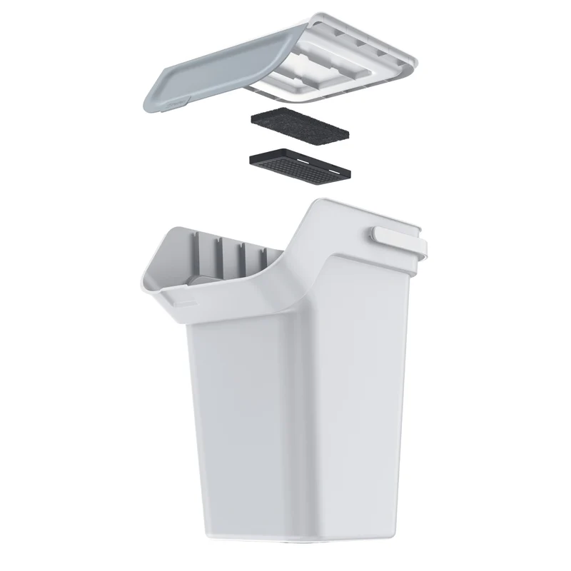 Keden soptunna, aktivt kolfilter, 25 liter, aska, Kaddi Q
