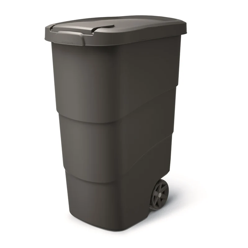 Prosperplast Wheeler 90 L Soptunna Med Hjul Och Lock Soptunna Stor Soptunna Universell Tunna Plast Svart