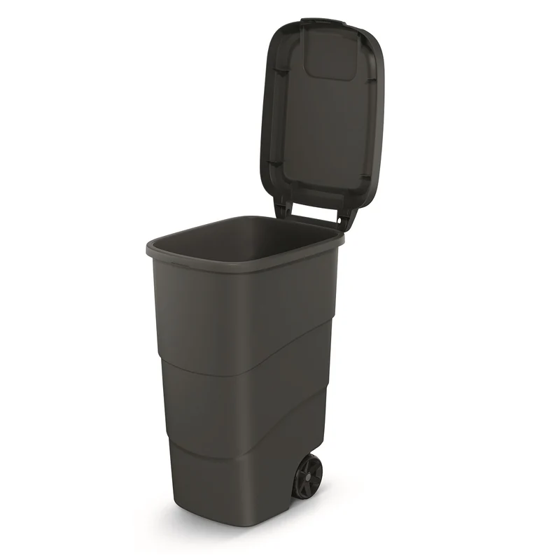 Prosperplast Wheeler 90 L Soptunna Med Hjul Och Lock Soptunna Stor Soptunna Universell Tunna Plast Svart