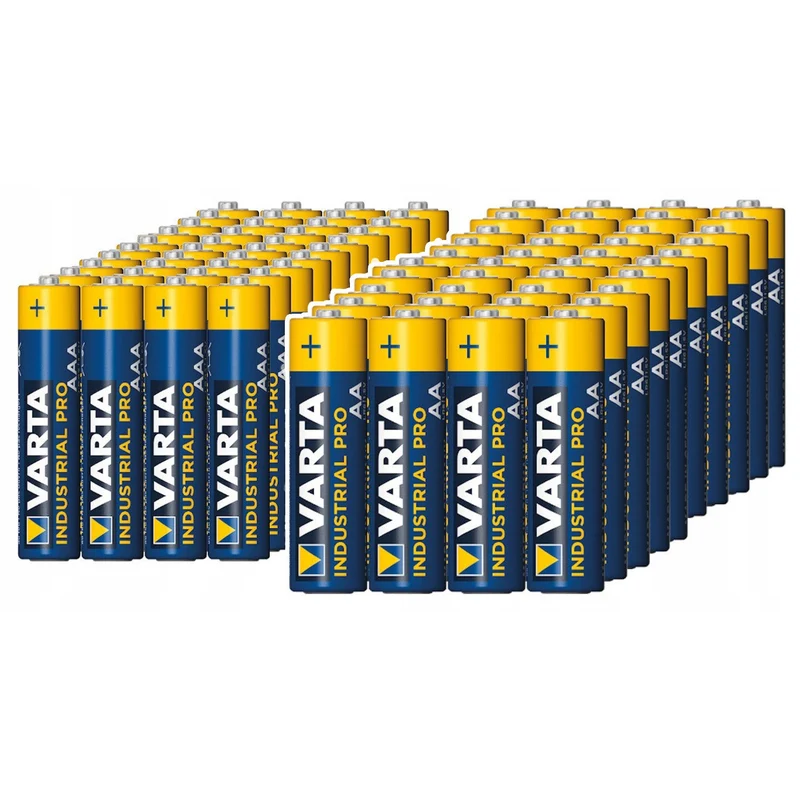 Alkaliska batterier Varta Industrial AAA AA 80 stycken
