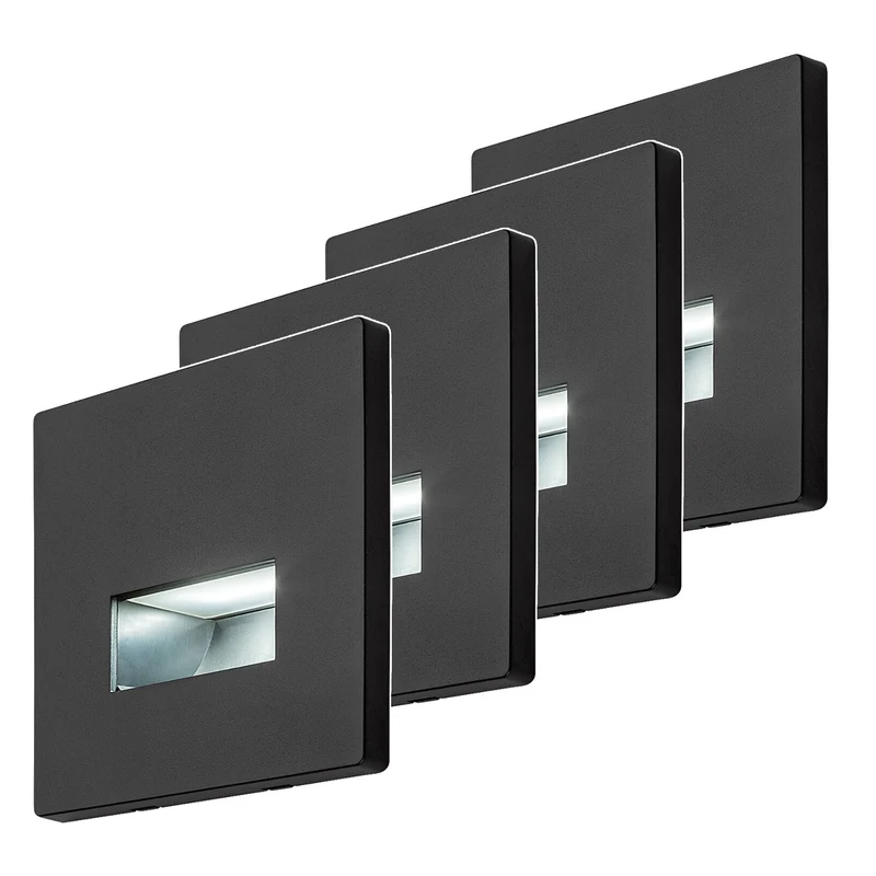 Lunca LED-lampa 1 W, IP20, svart, justerbar ljusfärg 3000, 4500, 6500 K, 77195, 4 stycken