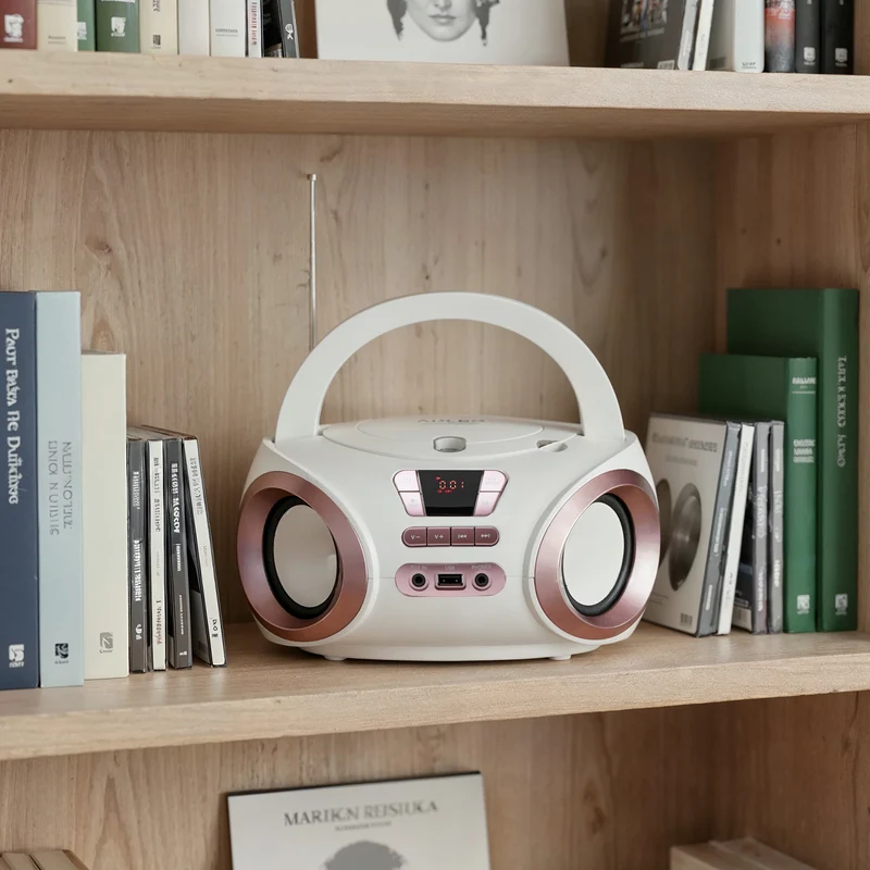 Boombox-radio med CD-MP3, USB, FM-radio, AUX, hörlursuttag, Adler, AD 1181
