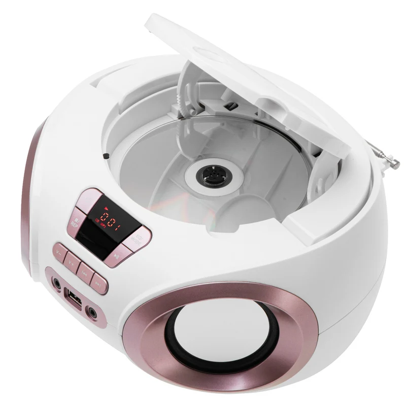 Boombox-radio med CD-MP3, USB, FM-radio, AUX, hörlursuttag, Adler, AD 1181