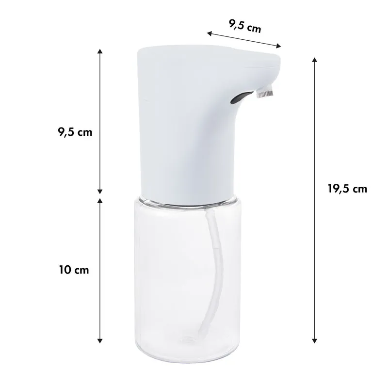Promedix automatisk dispenser, dispenseringsbehållare för flytande tvål, desinfektionsvätskor, 300 ml, vit, PR-540 W + 4 Varta Industrial AA-batterier