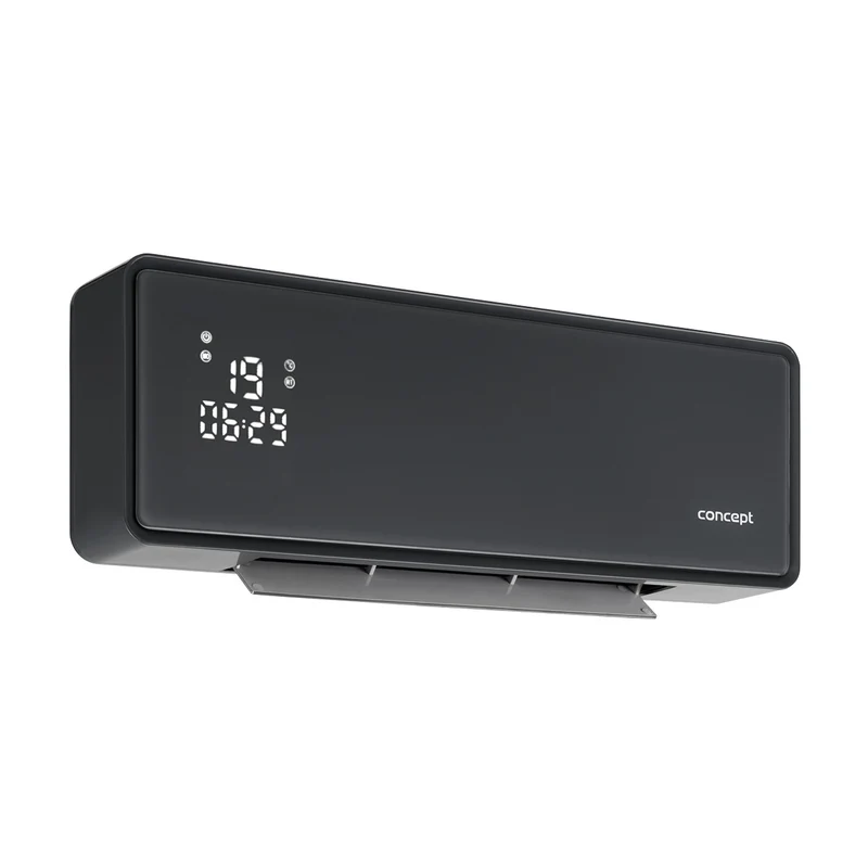 Concept keramisk värmare, väggmonterad, LED-display, timer, grå, QH4100