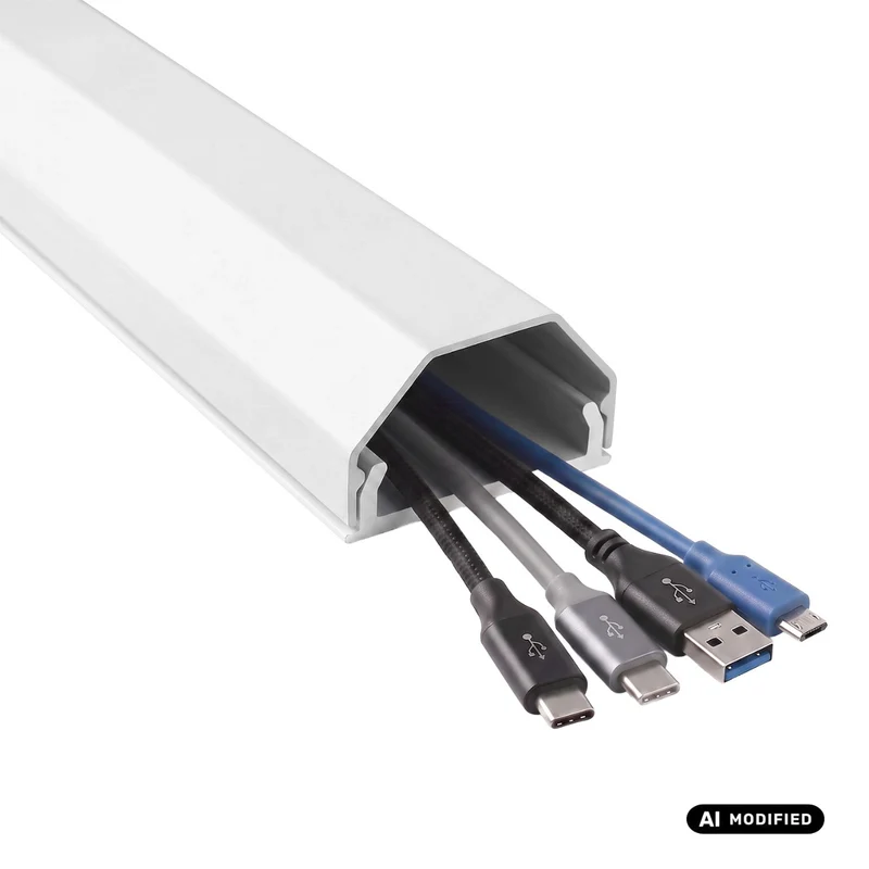 Maclean-kabelkåpa i aluminium, 33x18x750 mm, vit, MCTV-897 W