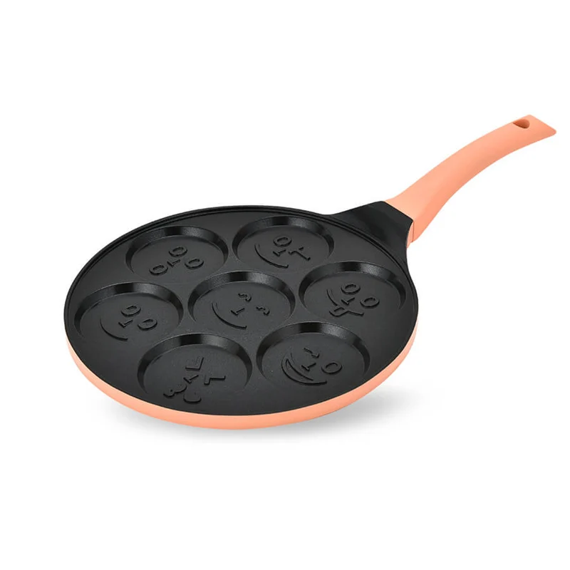 Pancake Maestro-pannkaksstekpanna, med emojimönster, diameter 26 cm, non-stick-beläggning, silikonhandtag, passar alla typer av spisar, MR-1222-B