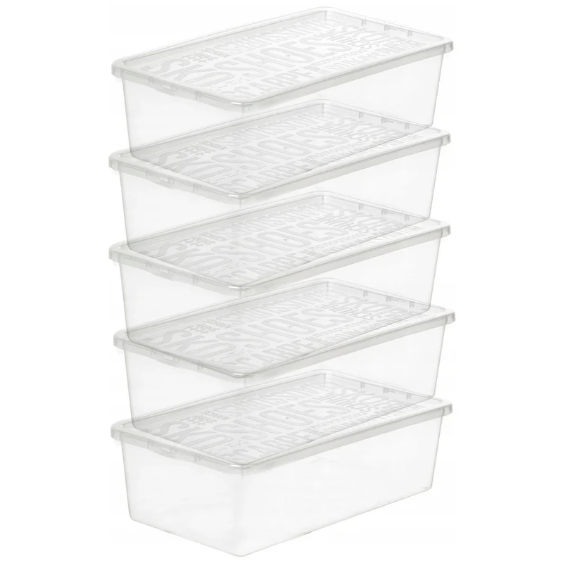 5x Skokartong för damer, transparent, Plast Team Basic