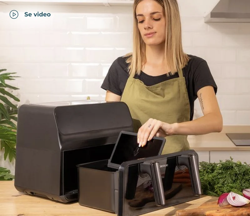 Cecotec Airfryer Window 9000 med 9 liter og flytbar væg