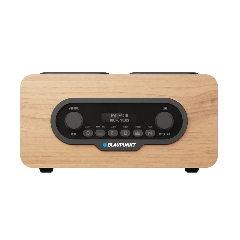 Blaupunkt Portable Radio, DAB+ digitalradio och FM-tuner, Bluetooth, hörlursutgång, USB- och microSD-spelare, LCD-display, klock- och alarmfunktion, drivs av uppladdningsbart USB-C-batteri, DR10CR