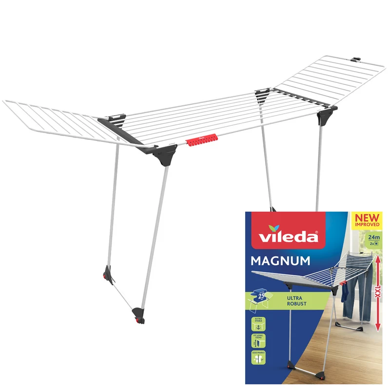 Vileda Magnum stående tvättställning, torkyta 24 m², XXL-stålvajrar