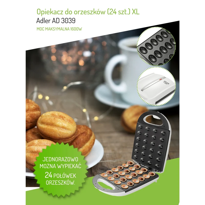 Adler AD3039 - Bakade kex / nötter - XL - 24 st