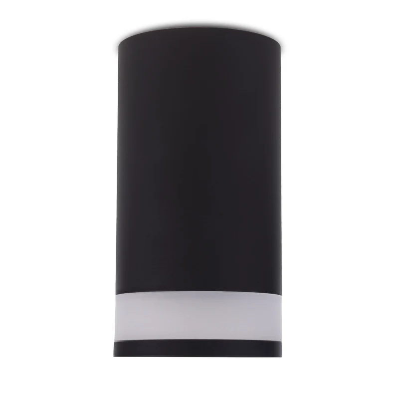 Maclean utanpåliggande armatur/rör, spot, rund, aluminium, GU10, 55x130mm, svart, MCE361 B + LED-lampa GU10 7W Maclean Energy MCE437 WW varmvit 3000K, 220-240V~, 50/60Hz, 490 lm