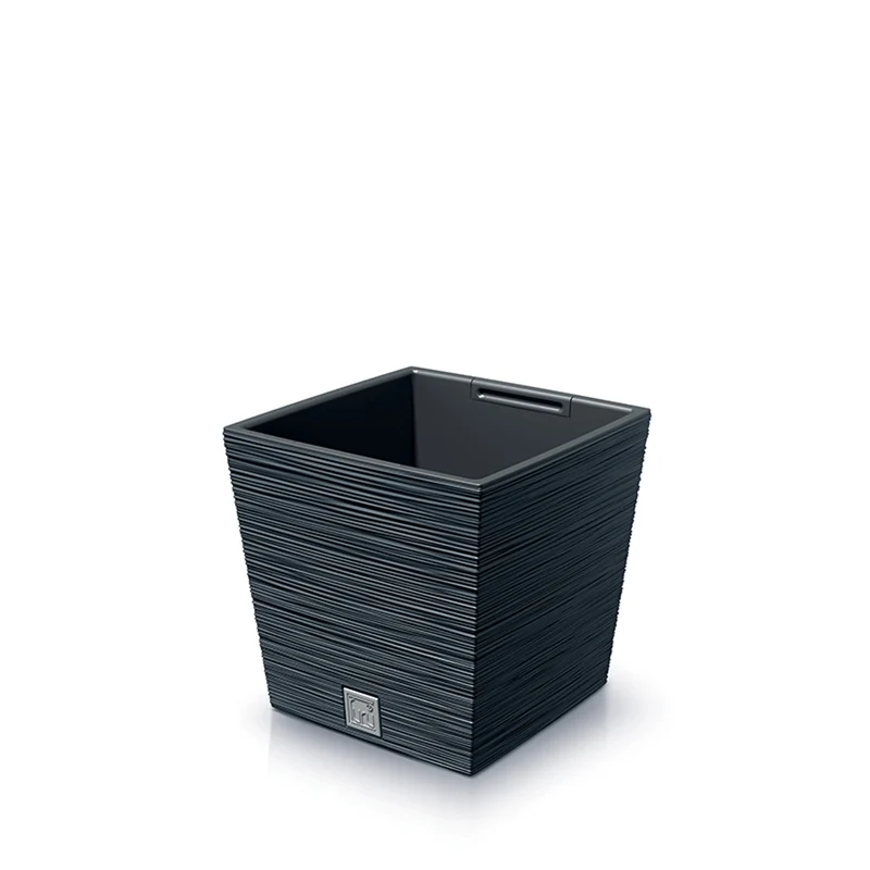 Prosperplast Furu Square Low Blomkruka Med Insats 24 x 24 x 23,5 cm Kapacitet 7,5L Antracit