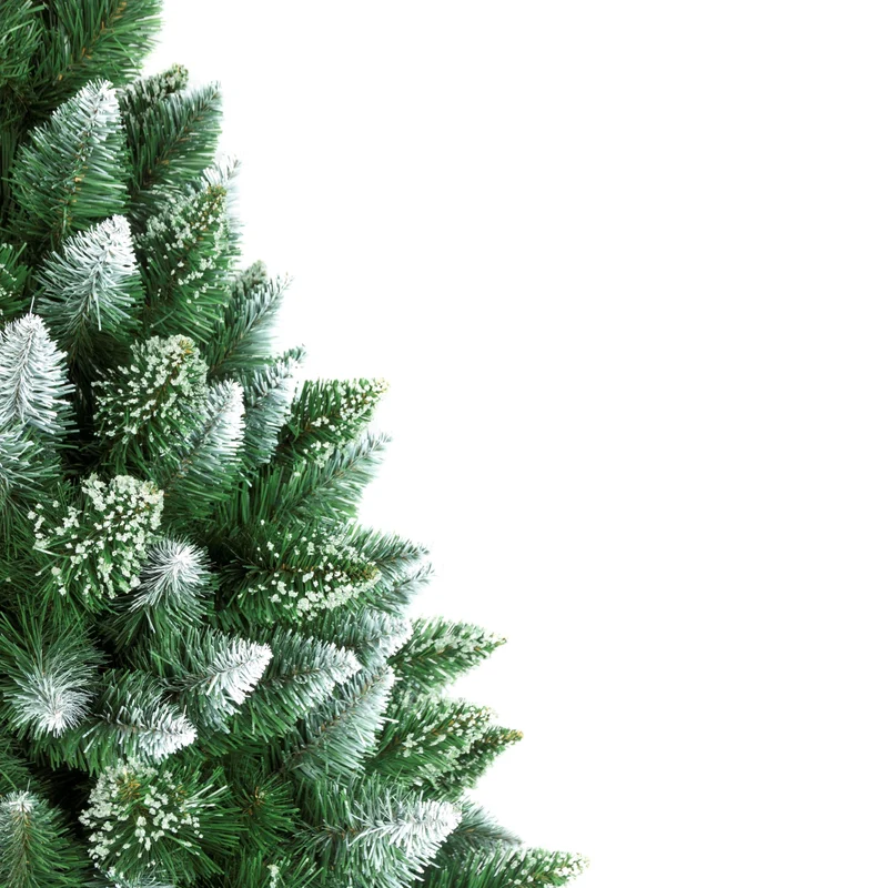 Diamond Konstgjord Tall Med Naturlig Stam 180cm Julgran Med Plastbotten Snöeffekt PVC-Dekoration Juldekoration