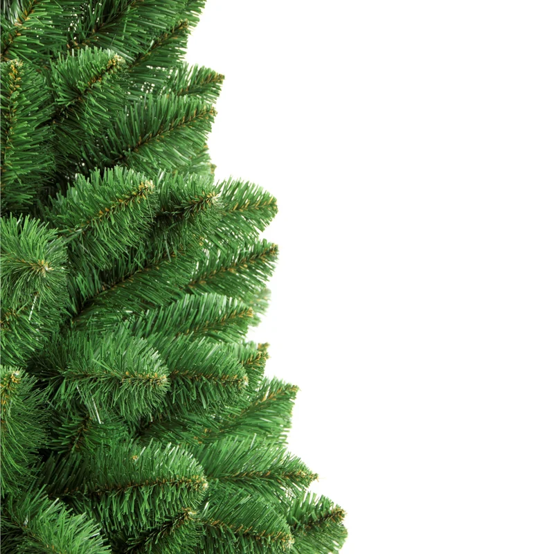 Konstgjord Tall Med Naturlig Stam 200cm Julgran Med Plastbotten PVC-Dekoration Juldekoration
