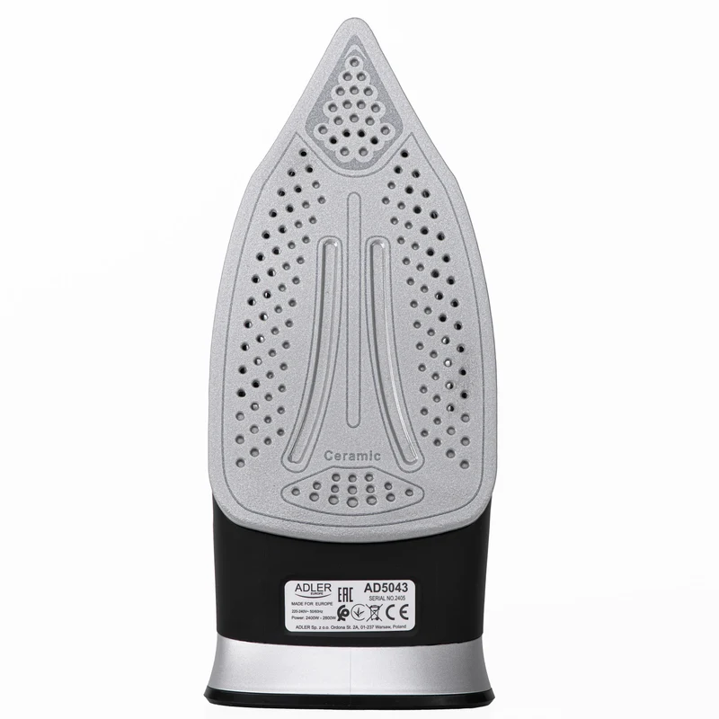 Adler sladdlöst ångstrykjärn, keramisk stryksula, 2800W, AD 5043