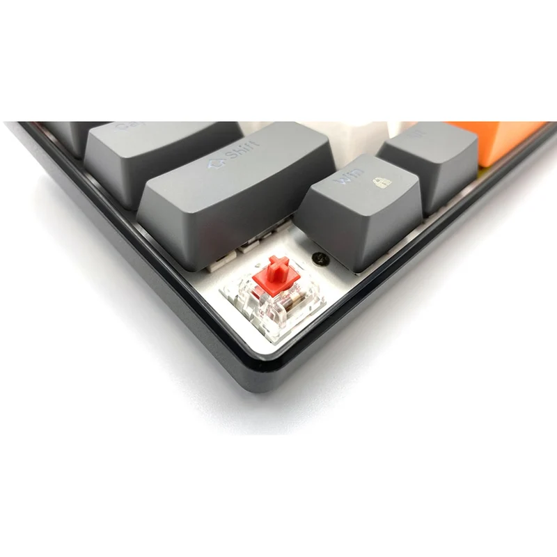 ZONE 61 – Mekanisk gamingtangentbord av typen short 60 %, mekaniska silent RED-brytare, färgad bakgrundsbelysning, 61 tangenter, USB-C, Mediatech