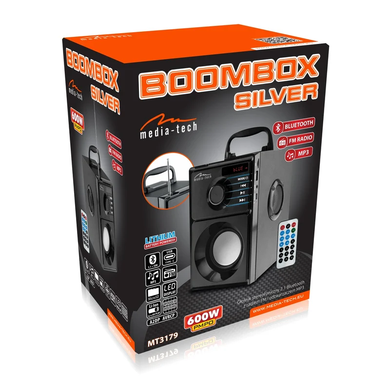 Media-Tech Trådlös högtalare, Bluetooth 5.1, FM-radio, AUX, RMS 15W, MT3179