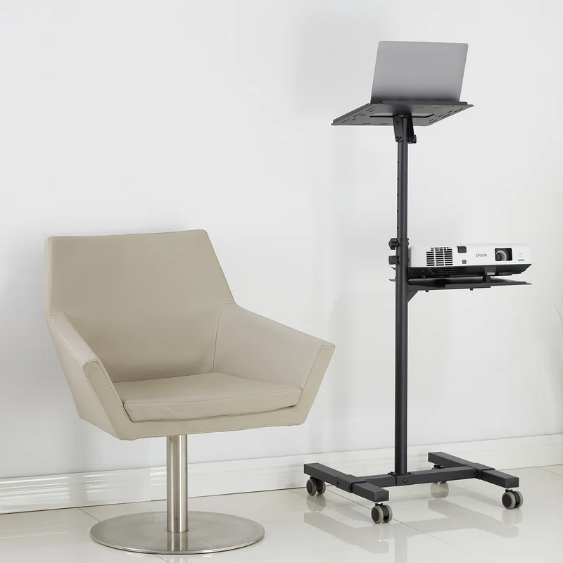 Maclean – justerbart, mobilt bord för projektor/bärbar dator, stål, max. 10 kg, MC-207