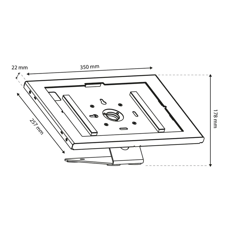 Maclean-hållare för surfplatta, med lås, 12,4–13 tum, iPad Air/Pro, Samsung Tab S10+/S9+/S8+/S7+, 257×350×22 mm, MC-956 B