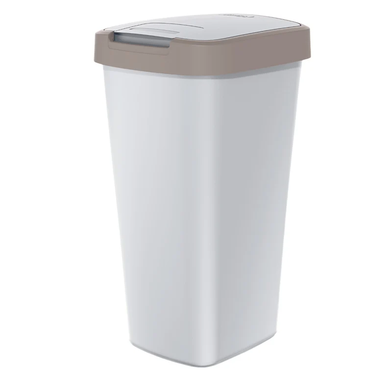 KEDEN COMPACTA Q 25 liter papperskorg NSAB25-WG5C - askgrå med brun ram