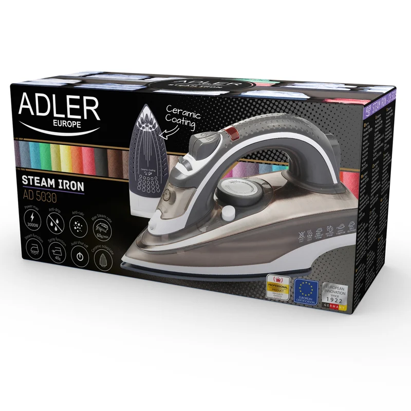 Adler AD 5030 Självrengörande keramiskt strykjärn 3000 W