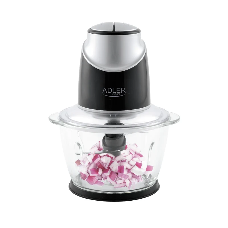 Hackare med glasskål Adler AD 4082 300W rostfritt stålblad