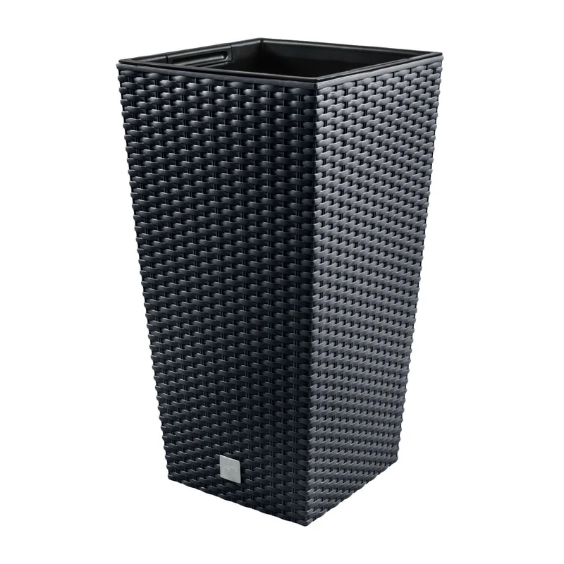 Blomkruka med insats Prosperplast Rato Square antracitfärg DRTS240-S433