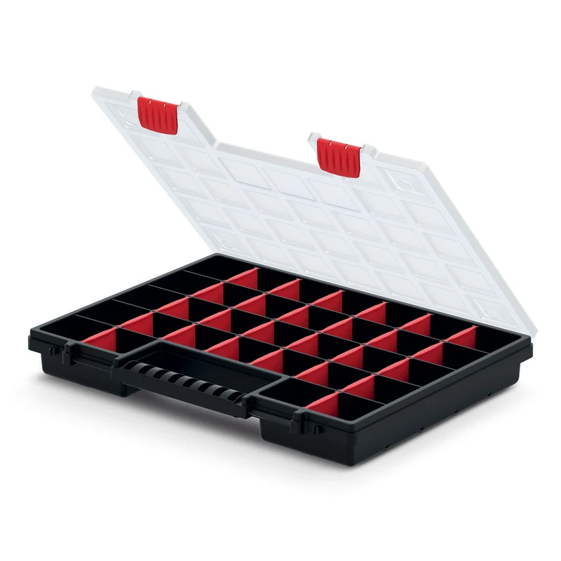 Kistenberg Nors 40 KNO40305S Tool Organizer Verktygslåda Med 26 Avtagbara Fack Transparent Lock 399x303x50mm