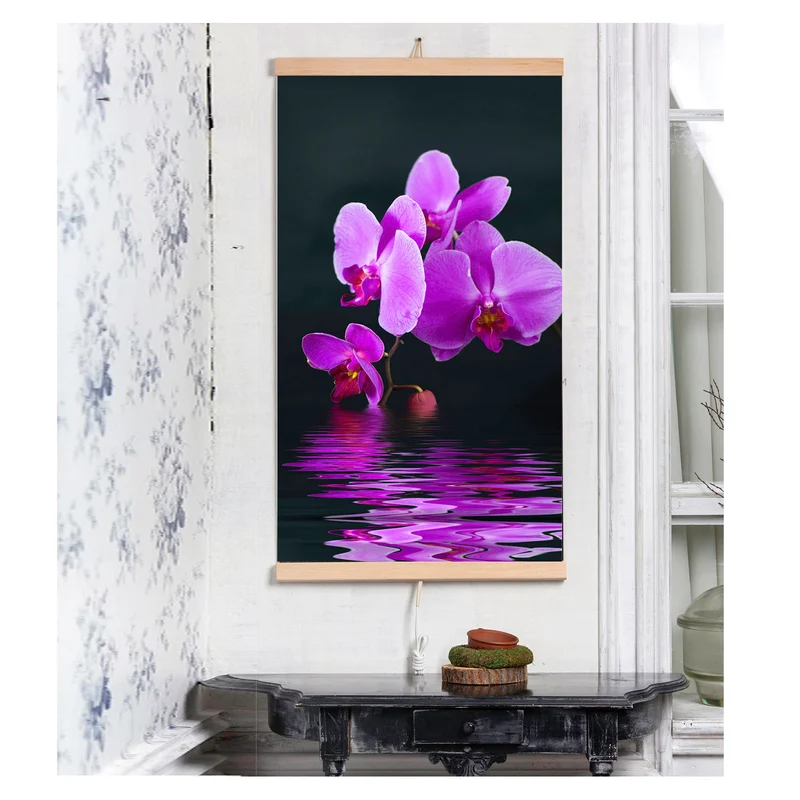 Infraröd värmare - flexibel värmepanel 430W TRIO mönster 17 lila mirakel, mått 100x57cm med regulator