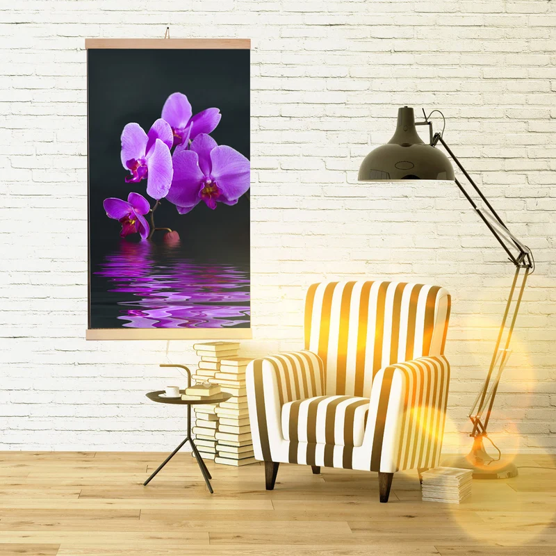 Infraröd värmare - flexibel värmepanel 430W TRIO mönster 17 lila mirakel, mått 100x57cm med regulator