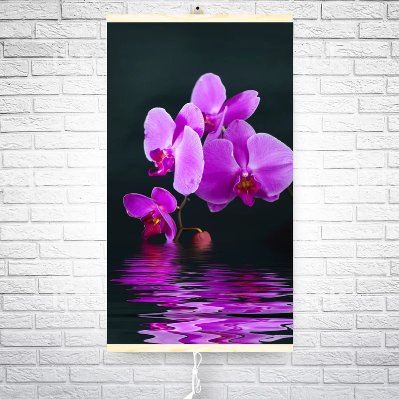 Infraröd värmare - flexibel värmepanel 430W TRIO mönster 17 lila mirakel, mått 100x57cm med regulator