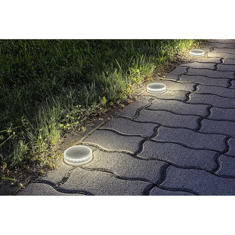 Trillo LED-solcellslampa 0,3 W, skymningssensor, transparent, IP65, K 4000, 77175, 2 stycken
