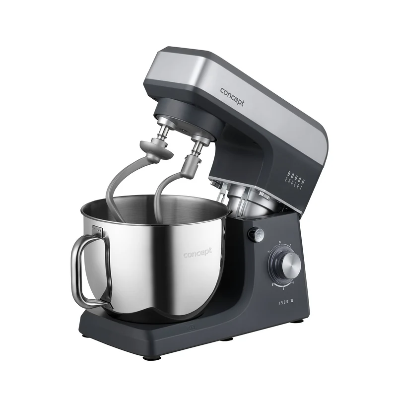 Concept Dough Expert köksrobot med planetväxel, effekt 1900 W, dubbel degkrok, uppvärmningsfunktion för skålen, 6 olika hastigheter, RM6010