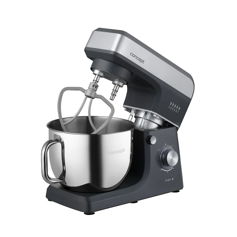 Concept Dough Expert köksrobot med planetväxel, effekt 1900 W, dubbel degkrok, uppvärmningsfunktion för skålen, 6 olika hastigheter, RM6010