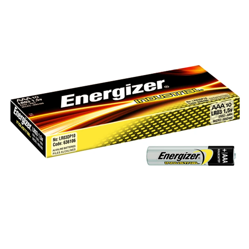 10x baterie R-03 LR3 AAA Energizer Industrial, zestaw