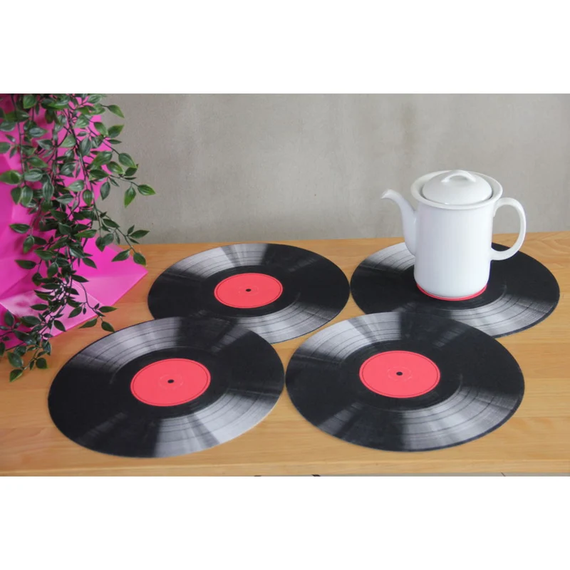Bertoni bordsunderläggsset, 4 delar, rund, 33 cm, Vinyl